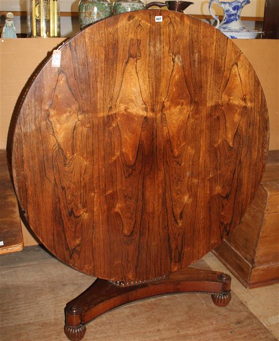 Regency circular rosewood breakfast table(-)